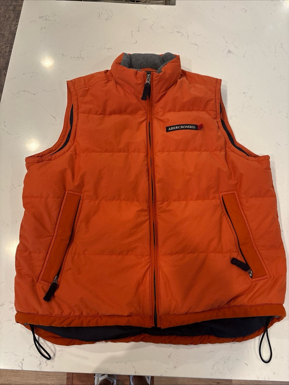 Vintage 90’s Abercrombie & Fitch Orange Quilted Down Puffer Vest - Men's XL